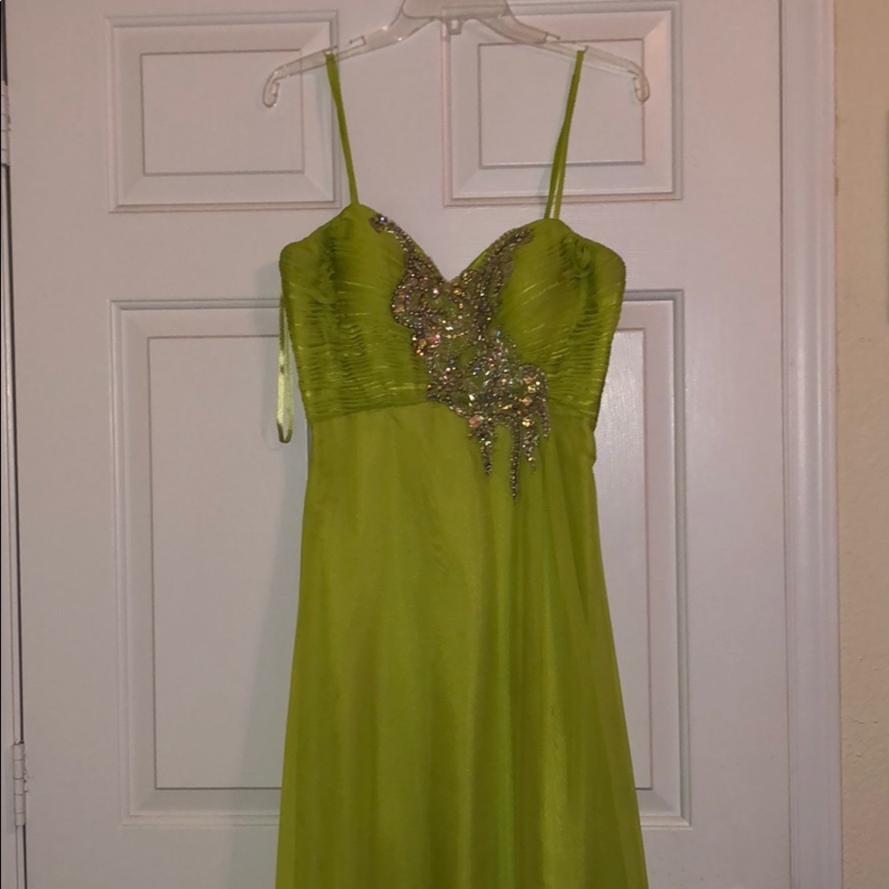 Lime Green Event Dress